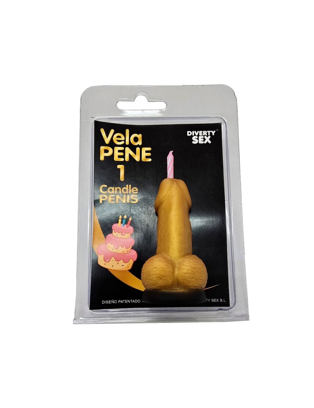DIABLO PICANTE - BOUGIE PÉNIS EN FORME DE CHIFFRE 1 COULEUR OR