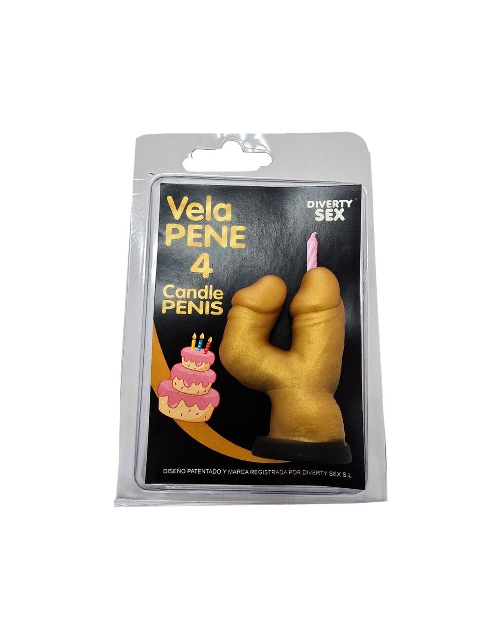 DIABLO PICANTE - BOUGIE PÉNIS EN FORME DE CHIFFRE 4 COULEUR OR
