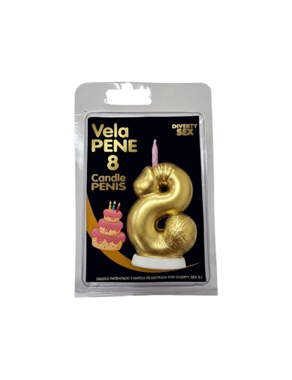 DIABLO PICANTE - BOUGIE PÉNIS EN FORME DE CHIFFRE 8 COULEUR OR