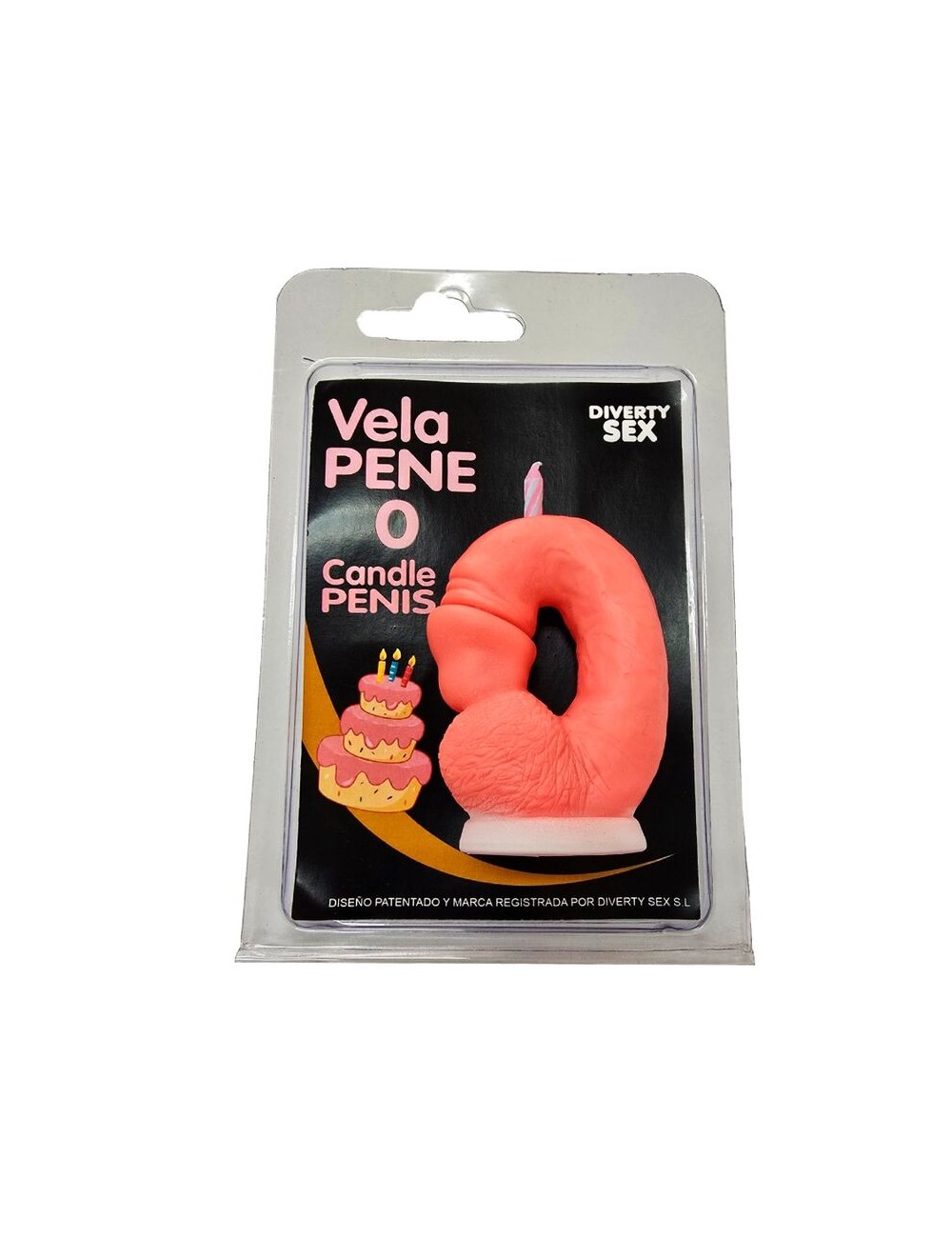 DIABLO PICANTE - BOUGIE PÉNIS EN FORME DE CHIFFRE 0 ROSE