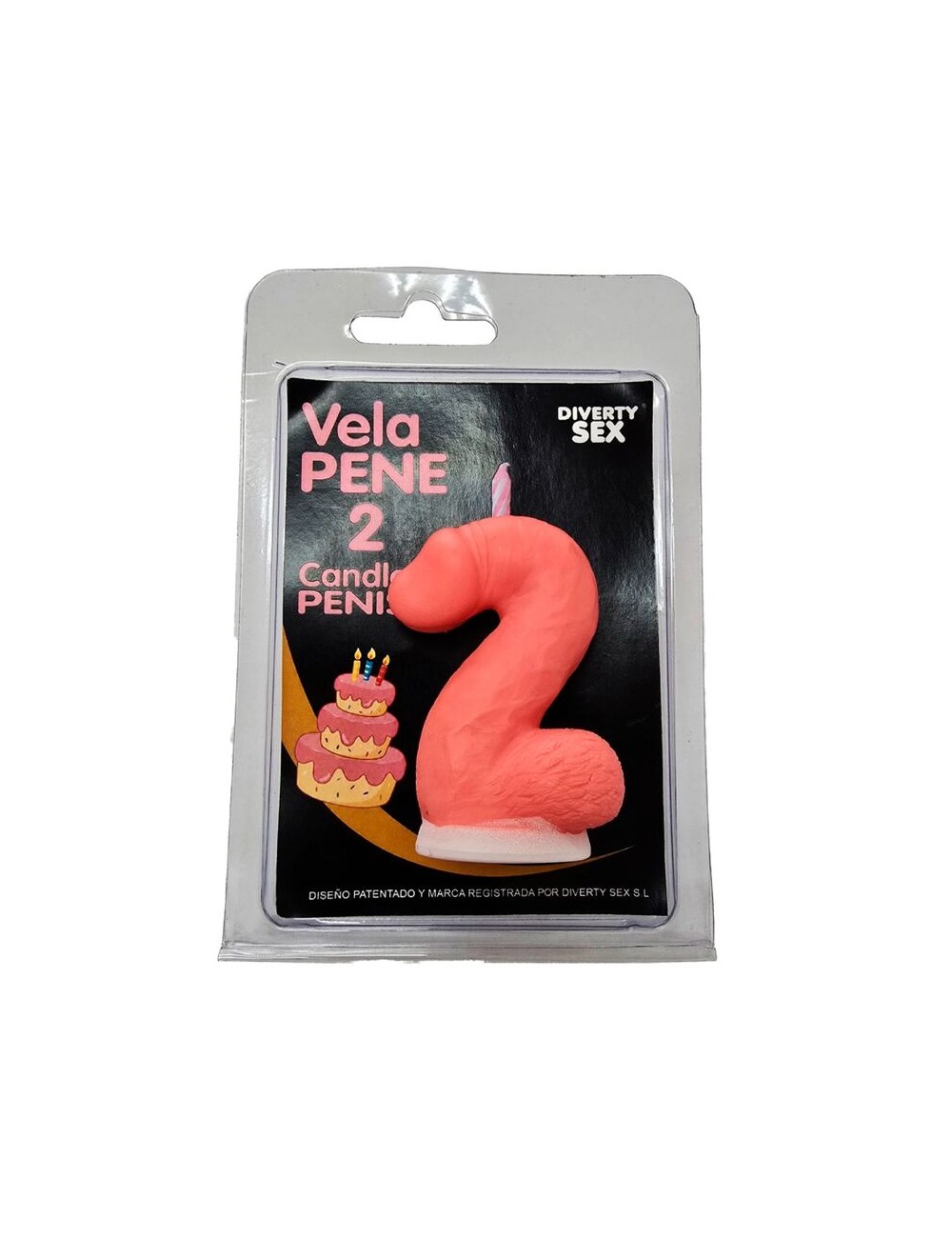 DIABLO PICANTE - BOUGIE PÉNIS EN FORME DE CHIFFRE 2 ROSE