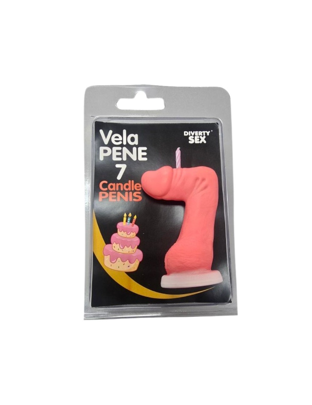 DIABLO PICANTE - BOUGIE PÉNIS EN FORME DE CHIFFRE 7 ROSE