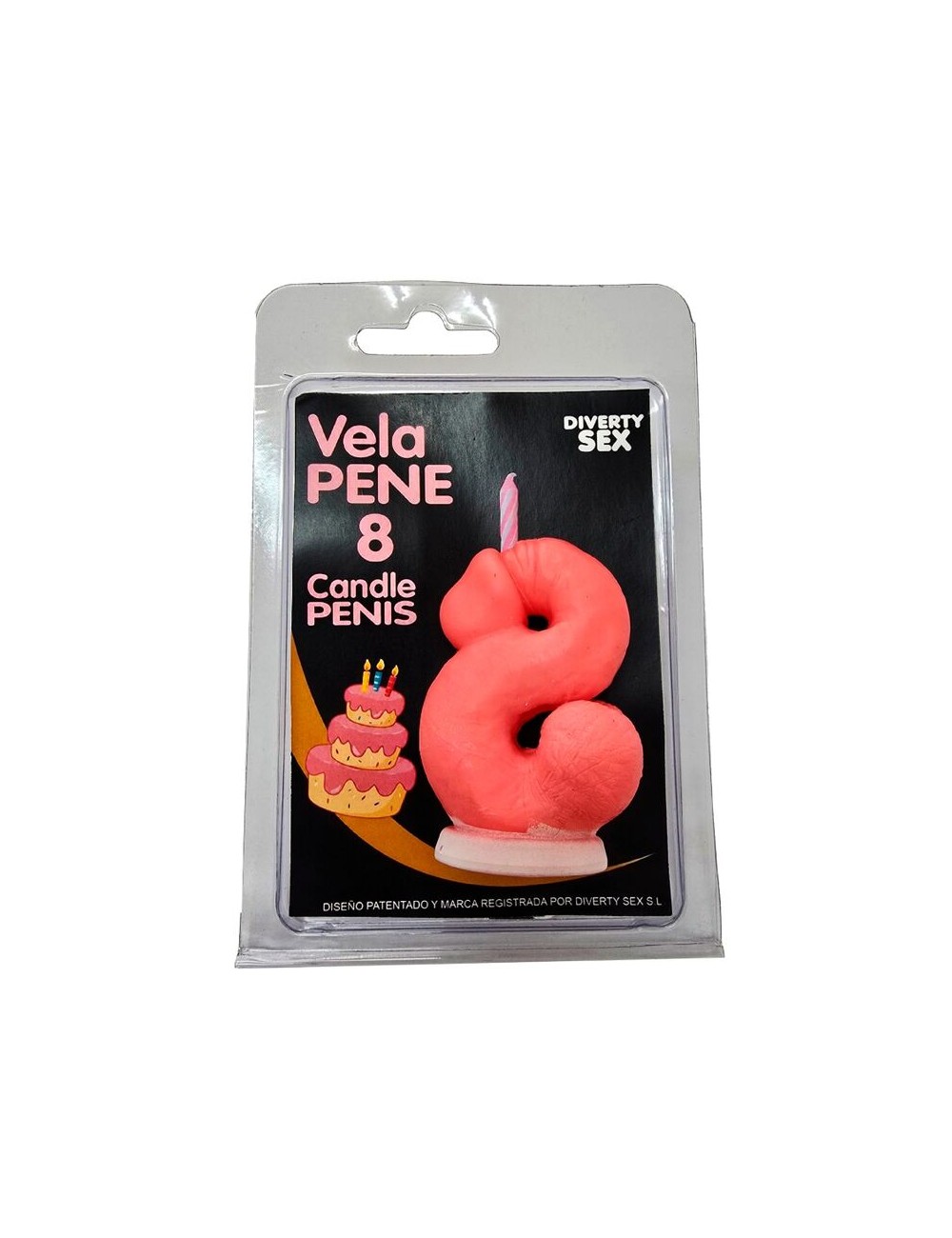 DIABLO PICANTE - BOUGIE PÉNIS EN FORME DE CHIFFRE 8 ROSE