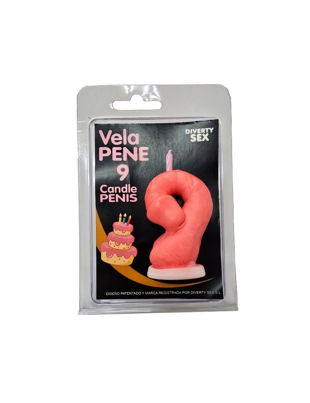 DIABLO PICANTE - BOUGIE PÉNIS EN FORME DE CHIFFRE 9 ROSE