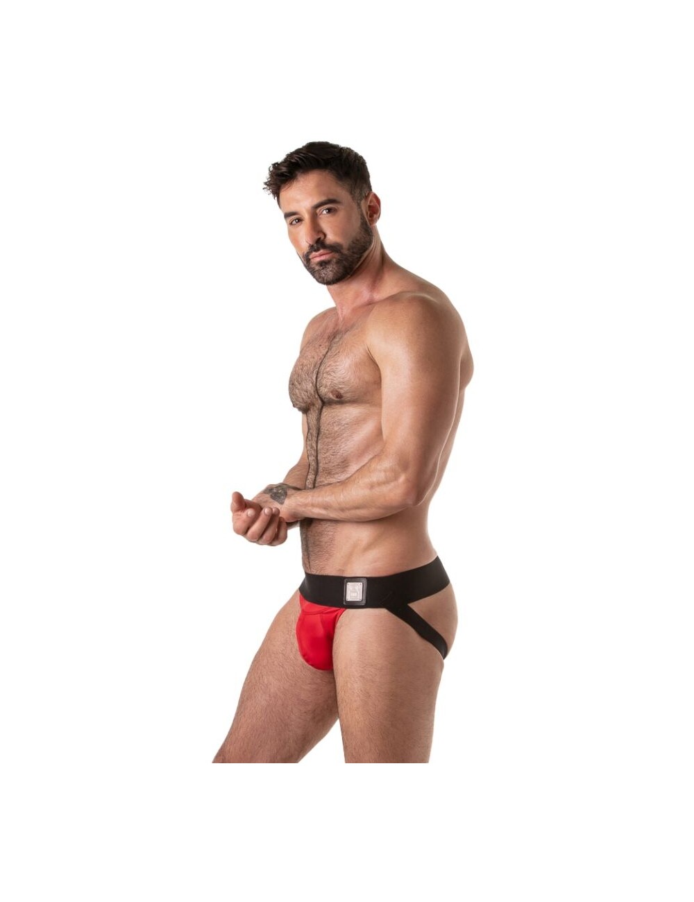 LOCKER GEAR - JOCKSTRAP ROUGE À CEINTURE LARGE M