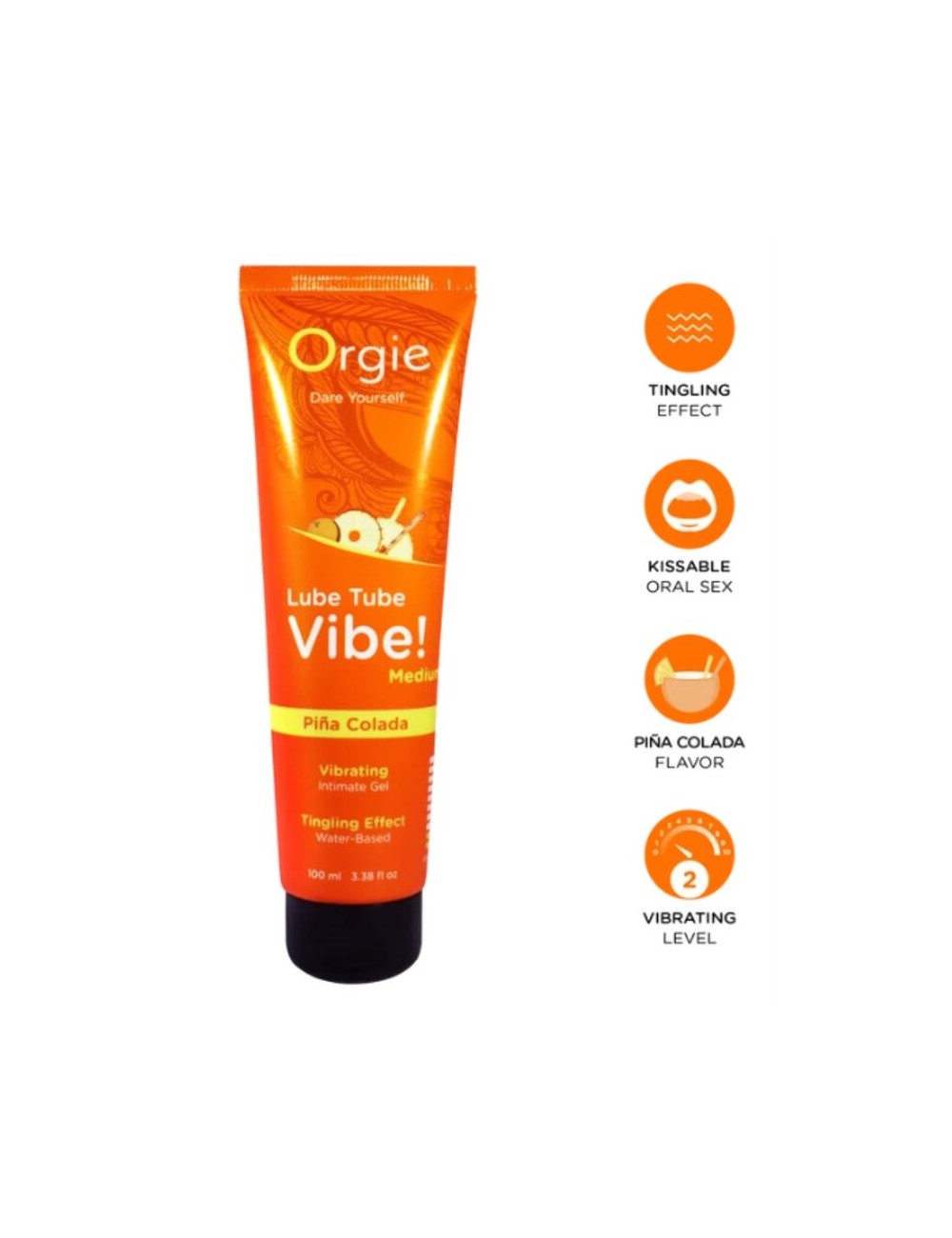 ORGIE - LUBRIFIANT TUBE VIBE! PIÑA COLADA GEL INTIME KISSABLE MOYEN PIQUANT 100 ML