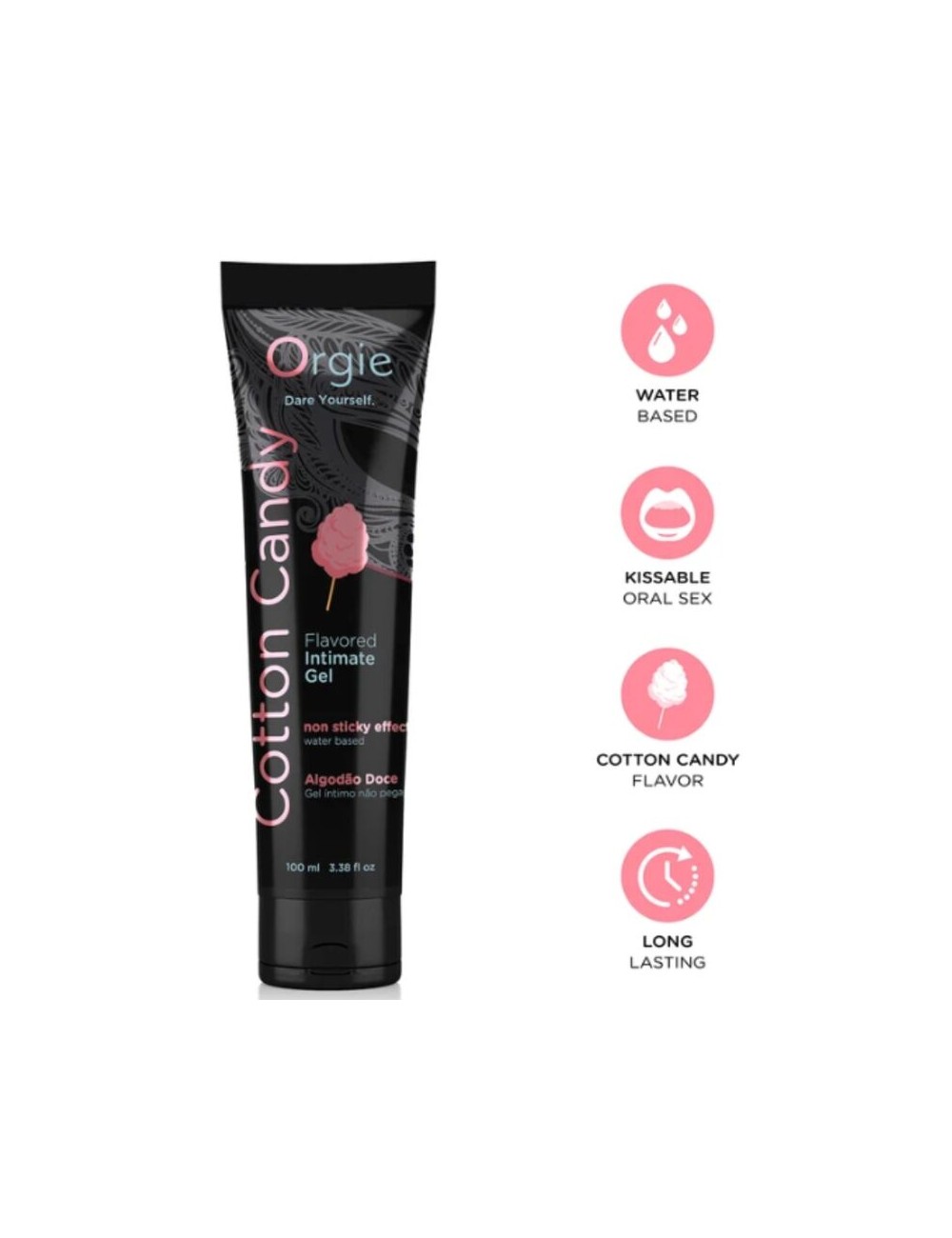 ORGIE - TUBE DE LUBRIFIANT BARBE À PAPA GEL INTIME À BASE DE EAU 100 ML