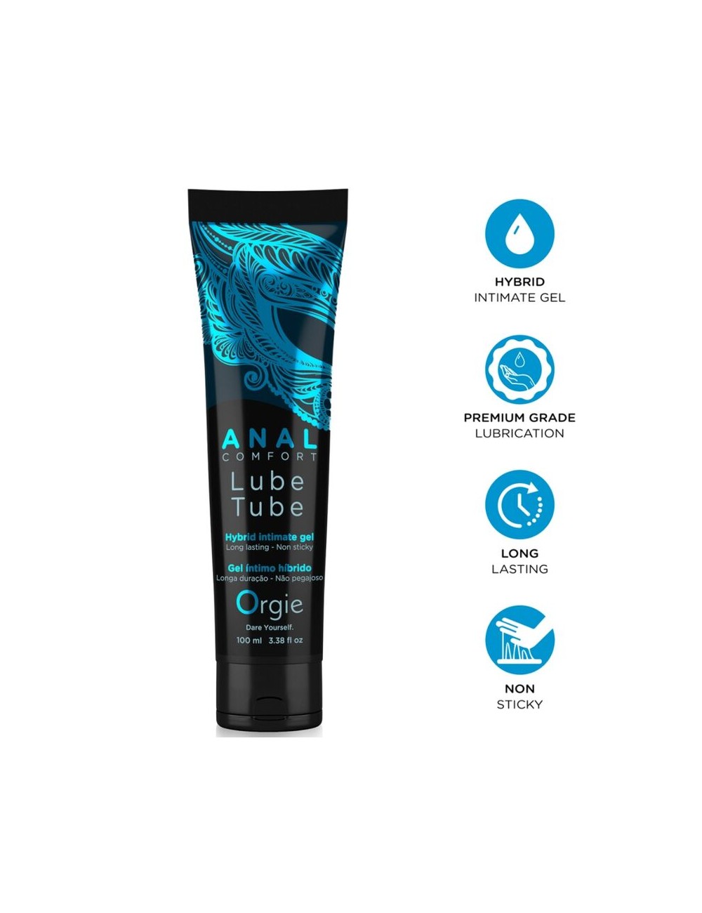 ORGIE - TUBE DE LUBRIFIANT ANAL COMFORT HYBRIDE GEL INTIME POUR LE SEXE ANAL 100 ML