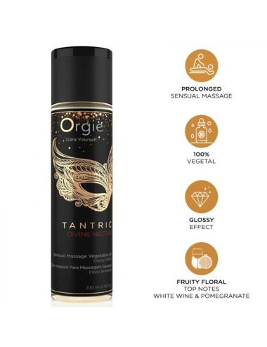 ORGIE - NECTAR DIVIN TANTRIQUE HUILE VÉGÉTALE DE MASSAGE SENSUEL 200 ML