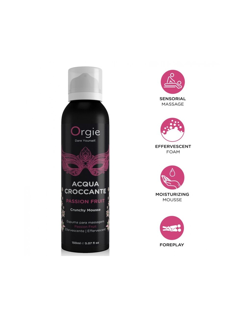 ORGIE - MOUSSE DE MASSAGE CROQUANTE AUX FRUITS DE LA PASSION ACQUA CROCCANTE 150 ML