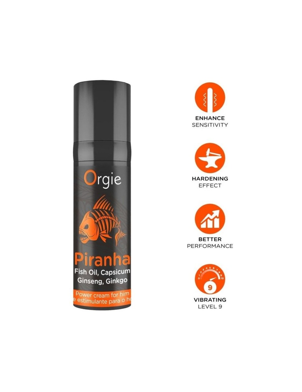 ORGIE - CRÈME ÉNERGISANTE PIRANHA POUR LUI 15 ML