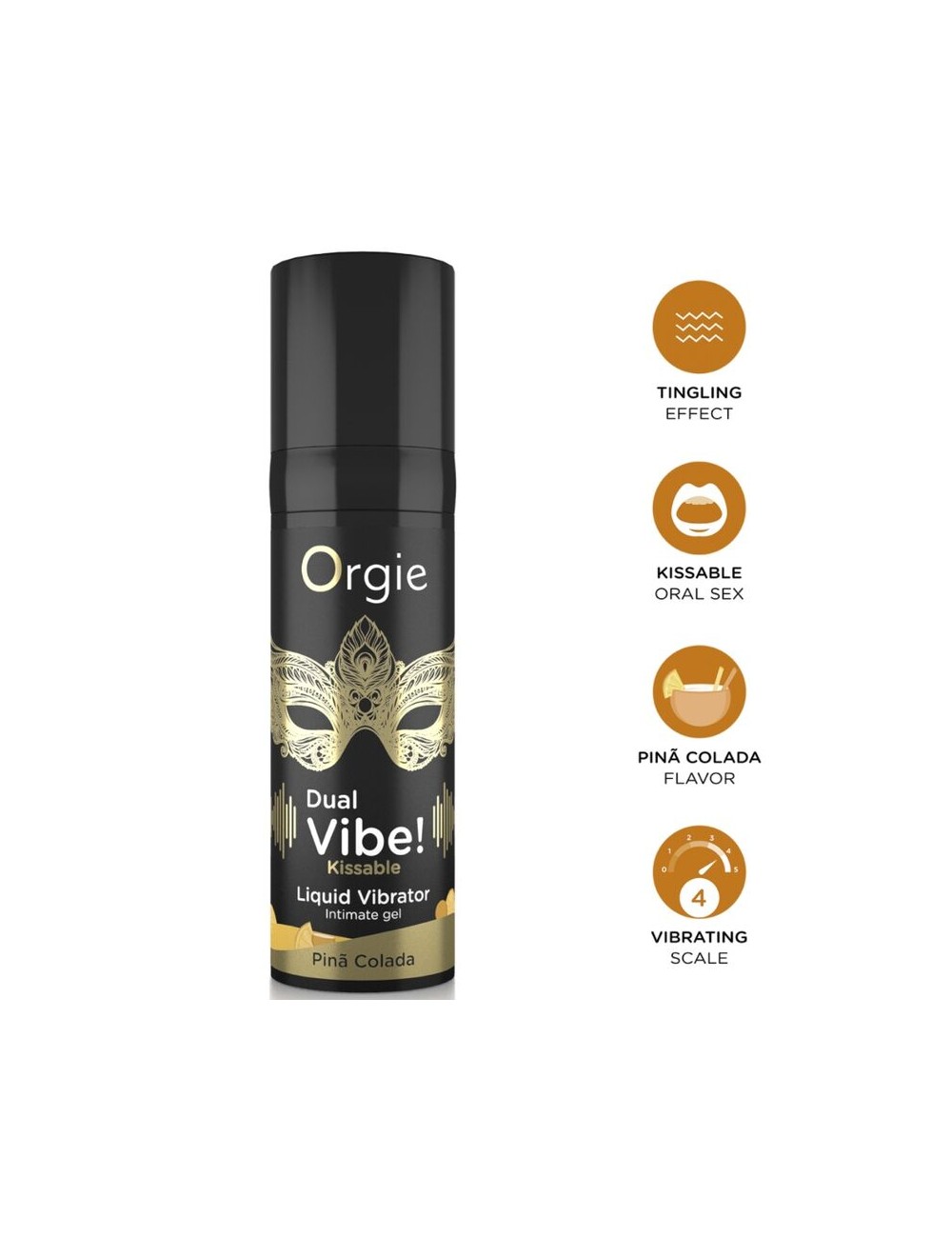 ORGIE - DOUBLE VIBE! VIBRATEUR LIQUIDE KISSABLE PIÑA COLADA 15 ML