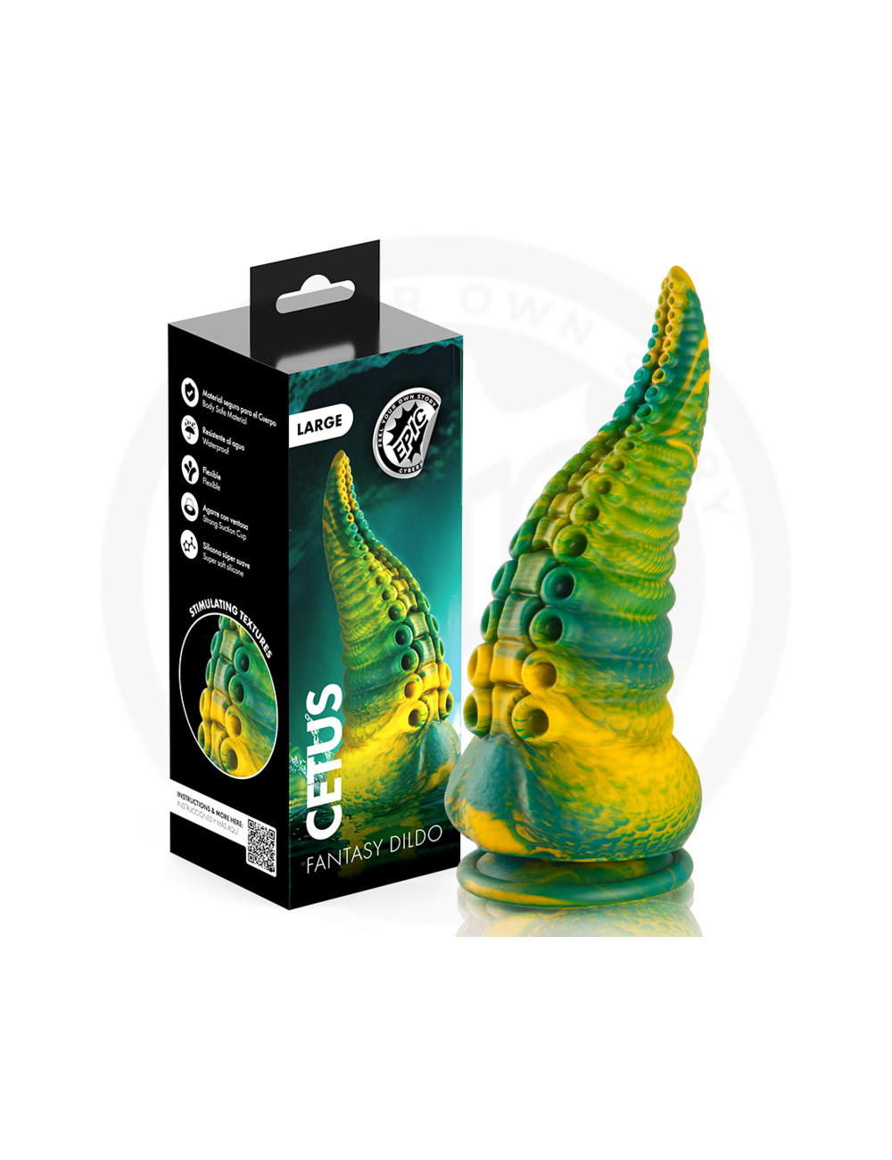 EPIC - GODEMICHET TENTACULE VERT CETUS GRANDE TAILLE