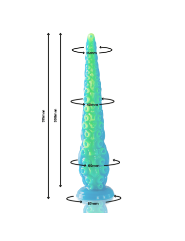 EPIC - SCYLLA GODEMICHET À TENTACULES FINES FLUORESCENTES GRANDE TAILLE