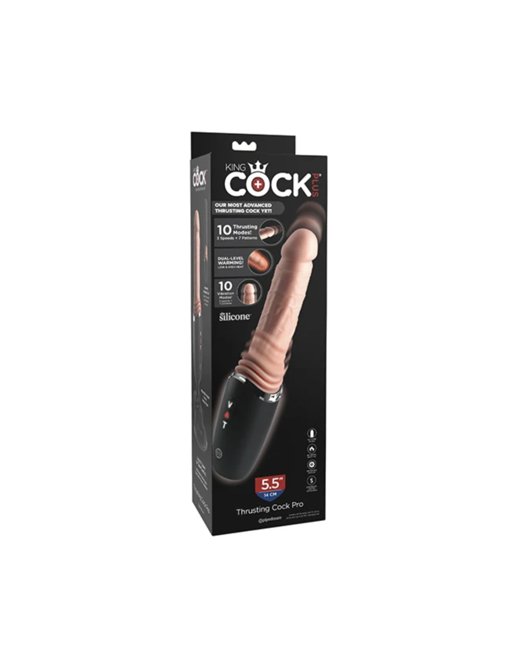 KING COCK PLUS - GODEMICHET EN SILICONE PROFESSIONNEL AVEC ACCÉLÉRATEUR