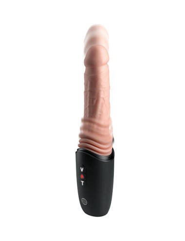 KING COCK PLUS - GODEMICHET EN SILICONE PROFESSIONNEL AVEC ACCÉLÉRATEUR, VIBRATION ET LUMIÈRE CHAUFFANTE 12,7 CM
