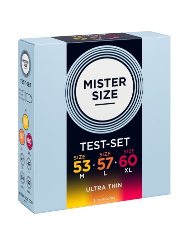 MISTER SIZE - PACK ÉCHANTILLON DE PRÉSERVATIFS TAILLE 53-57-60 MM (3 UNITÉS)