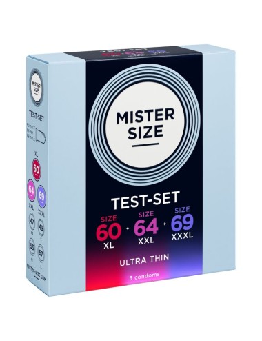MISTER SIZE - PACK ÉCHANTILLON DE PRÉSERVATIFS TAILLE 60-64-69 MM (3 UNITÉS)