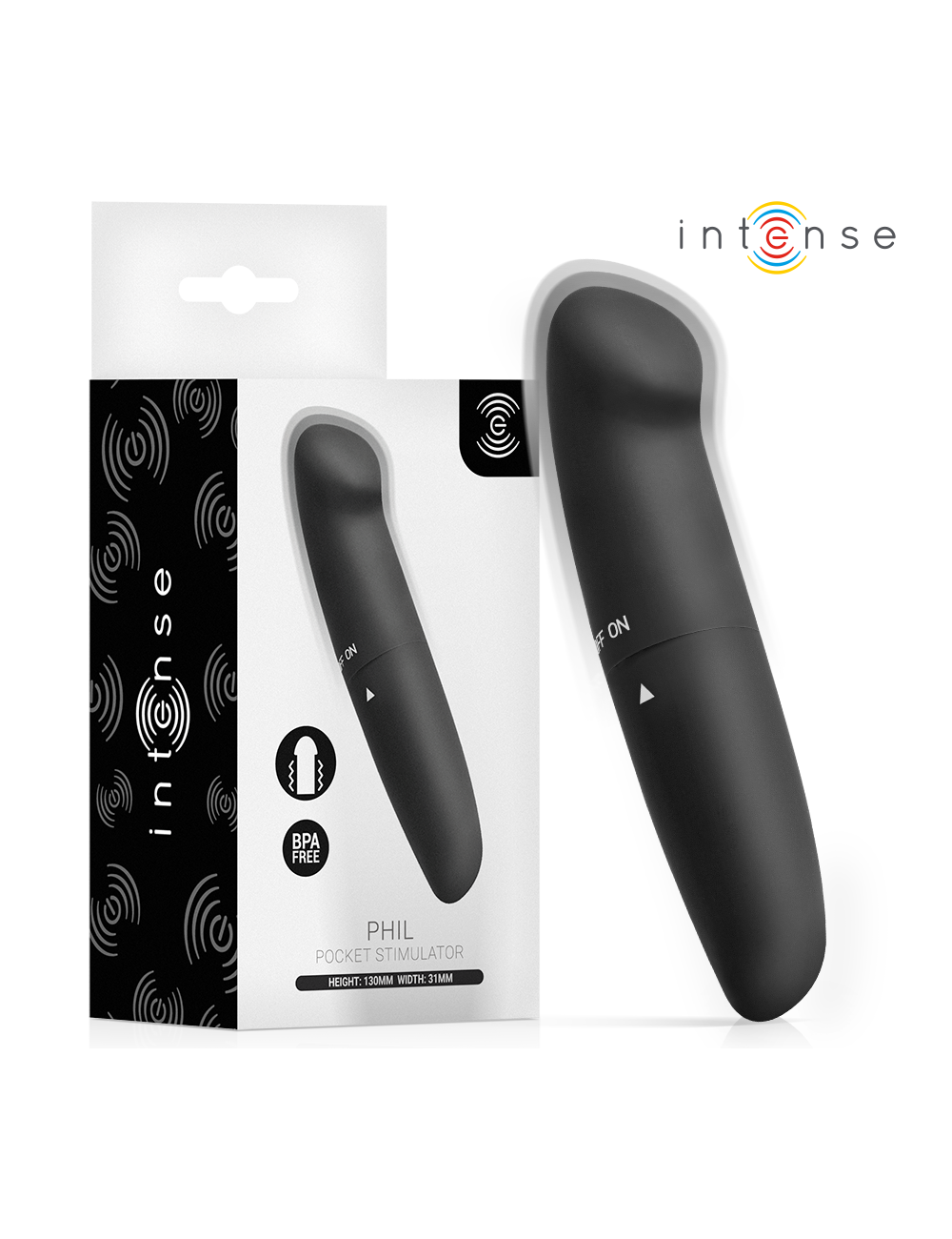 INTENSE - PHIL VIBRATEUR SOUS-TÊTE G NOIR 13 CM