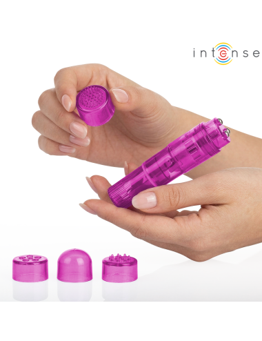 INTENSE - MINI MASSEUR KURT AVEC 4 TÊTES INTERCHANGEABLES ROSE