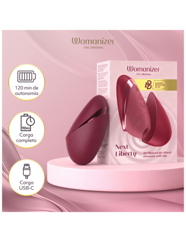 WOMANIZER - STIMULATEUR CLITORIAL 3D NEXT LIBERTY BORDEAUX