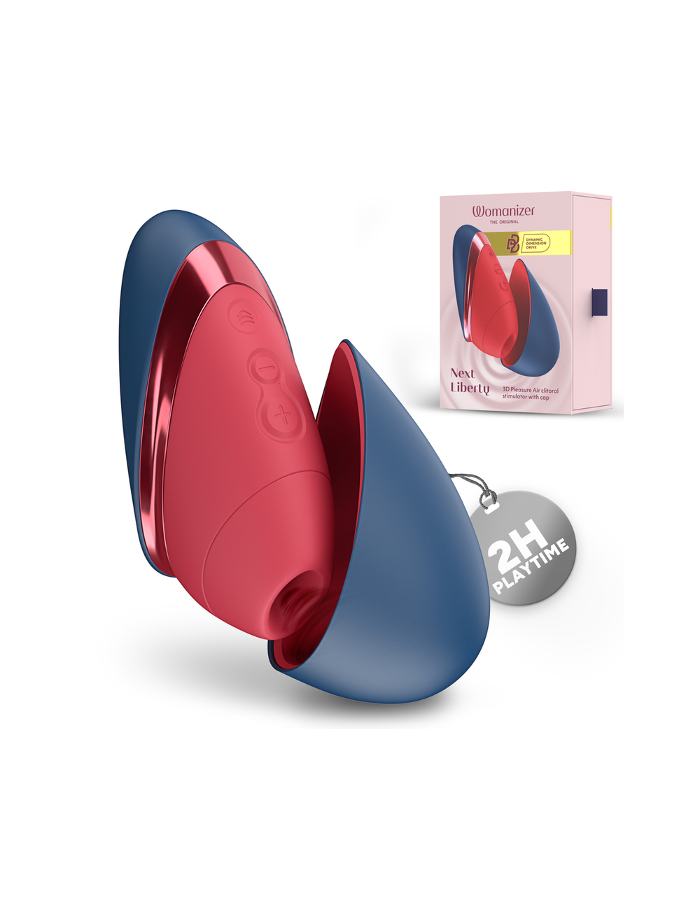 WOMANIZER - NEXT LIBERTY 3D PLEASURE AIR STIMULATEUR CLITORIAL BLEU/ROUGE