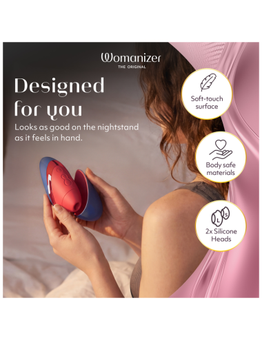 WOMANIZER - NEXT LIBERTY 3D PLEASURE AIR STIMULATEUR CLITORIAL BLEU/ROUGE