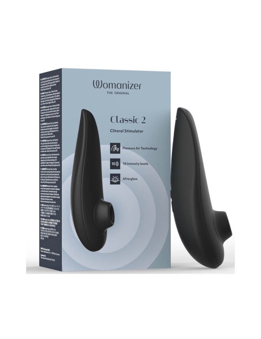 WOMANIZER - STIMULATEUR CLITORIAL À SUCCION CLASSIQUE 2 - 10 NIVEAUX D'INTENSITÉ - NOIR