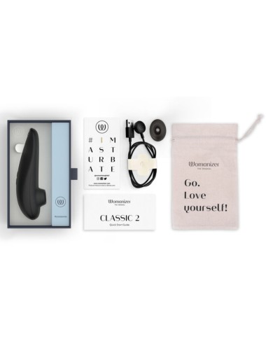 WOMANIZER - STIMULATEUR CLITORIAL À SUCCION CLASSIQUE 2 - 10 NIVEAUX D'INTENSITÉ - NOIR