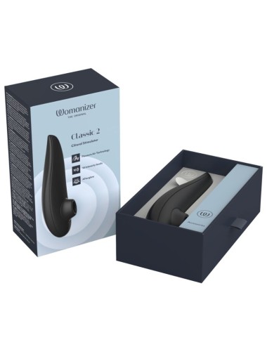WOMANIZER - STIMULATEUR CLITORIAL À SUCCION CLASSIQUE 2 - 10 NIVEAUX D'INTENSITÉ - NOIR
