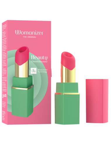 WOMANIZER - STIMULATEUR CLITORIAL À SUCCION BEAUTÉ 6 NIVEAUX D'INTENSITÉ VERT ET ROSE