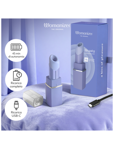 WOMANIZER - STIMULATEUR CLITORIAL À SUCCION BEAUTÉ 6 NIVEAUX D'INTENSITÉ LILAS