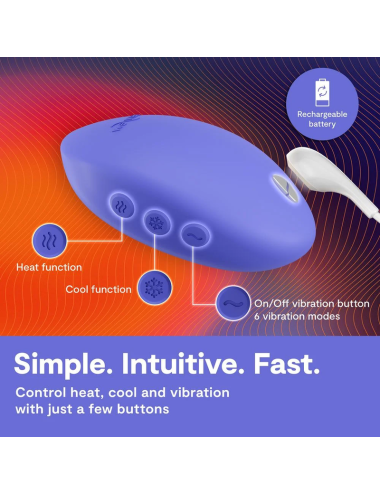 WE-VIBE - VIBRATEUR CHAUFFANT ET RAFRAÎCHISSANT, BLEU LAVANDE