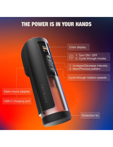 ARCWAVE - THRUSTER STROKER MASCULIN AUTOMATIQUE AVEC VA-ET-VIENT, ROTATION ET CONTRÔLE