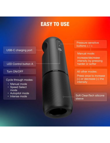 ARCWAVE - ORBIT MASTURBATEUR MASCULIN ROTATIF À 360° AVEC CONTRÔLE PAR APPLICATION NOIR