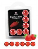 6 Brazilian Balls huile de massage au parfum Fraise 3386-7 - Huiles de massage -