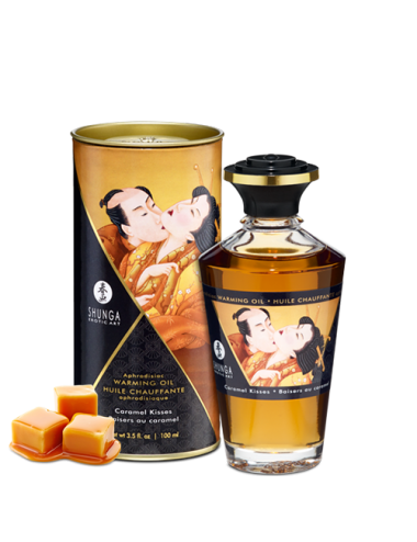 Huile de massage chauffante aphrodisiaque Baisers caramel - SH-3532 - Huiles de massage - Shunga