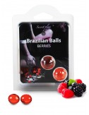 Duo Brazilian boules de massage erotique Fruit des bois 3385-5 - Huiles de massage -