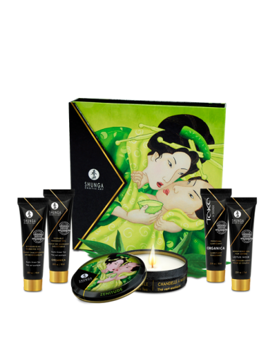 Kit Secret de Geisha - ORGANICA - Thé vert exotique - Huiles de massage - Shunga