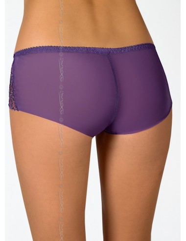 Lingerie - Boxers, strings, culottes - Culotte violette sexy avec légère transparence sur les côtés Figue V-6293 - Axami