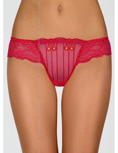 Lingerie - Boxers, strings, culottes - Tanga rouge sexy style brésilien galbera parfaitement les fesses Fraise V-6265 - Axami