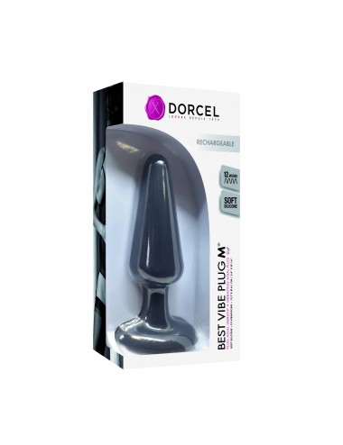 Sextoys - Plugs - Plug Best Vibe M couleur noir avec 12 modes de vibration - Dorcel