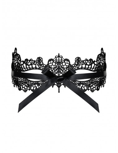 Sextoys - Masques, liens et menottes - Masque noire avec ses motifs et ruban de satin A701 - OB-02492 - Obsessive