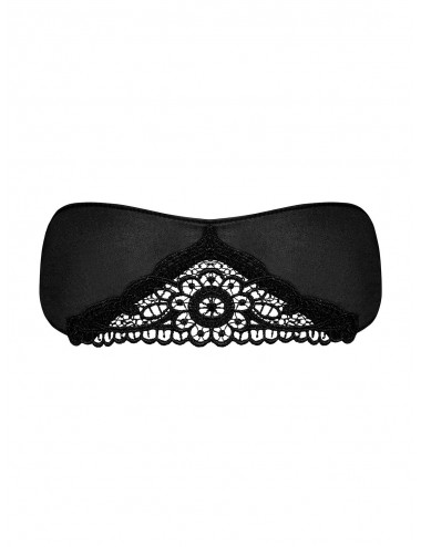 Sextoys - Masques, liens et menottes - Masque en satin noire et dentelle Satinia - OB-02065 - Obsessive