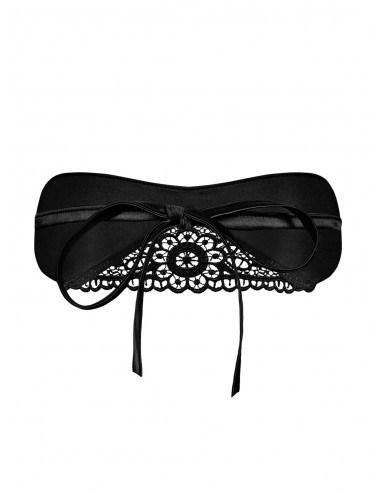 Sextoys - Masques, liens et menottes - Masque en satin noire et dentelle Satinia - OB-02065 - Obsessive