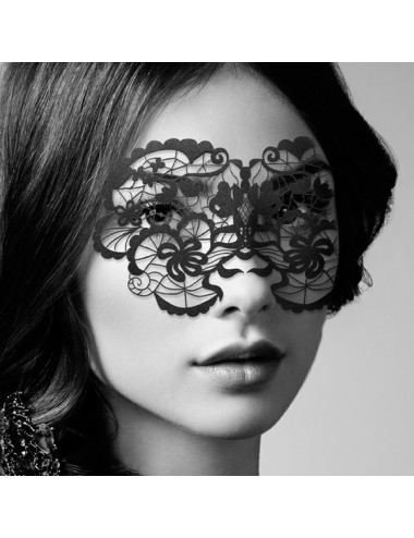 Sextoys - Masques, liens et menottes - Masque vinyle noire avec adhésif réutilisable Anna - Bijoux Indiscrets
