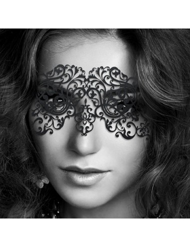 Sextoys - Masques, liens et menottes - Masque vinyle noire avec adhésif réutilisable Dalila - Bijoux Indiscrets