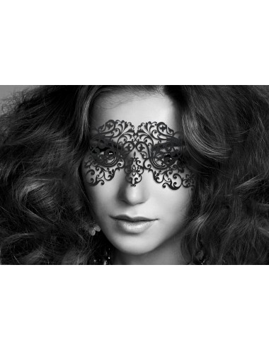 Sextoys - Masques, liens et menottes - Masque vinyle noire avec adhésif réutilisable Dalila - Bijoux Indiscrets