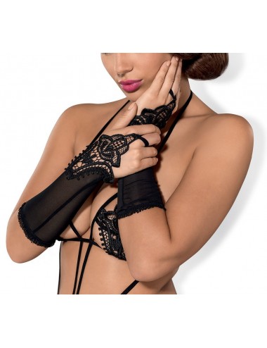 Lingerie - Gants et Mitaines - Luiza Mitaines - Noir - Obsessive