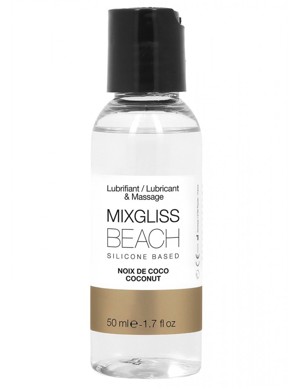 Lubrifiant silicone 2 en 1 beach Noix de coco 50 ml Mixgliss - Lubrifiants - Mixgliss